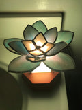 **Made to Order** Blue Lotus Stained Glass Lamp