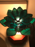 **SOLD**Green Succulent Stained Glass Lamp