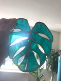 Monstera Leaf Stained Glass Suncatcher (Made to Order)