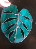 Monstera Leaf Stained Glass Suncatcher (Made to Order)