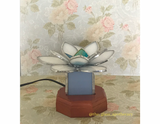 **Made to Order** White Lotus Stained Glass Lamp