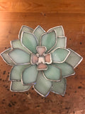 **Made to Order** Light Green Succulent Stained Glass Lamp