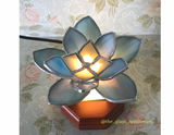 **Made to Order** Blue Lotus Stained Glass Lamp
