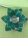 **SOLD**Green Succulent Stained Glass Lamp